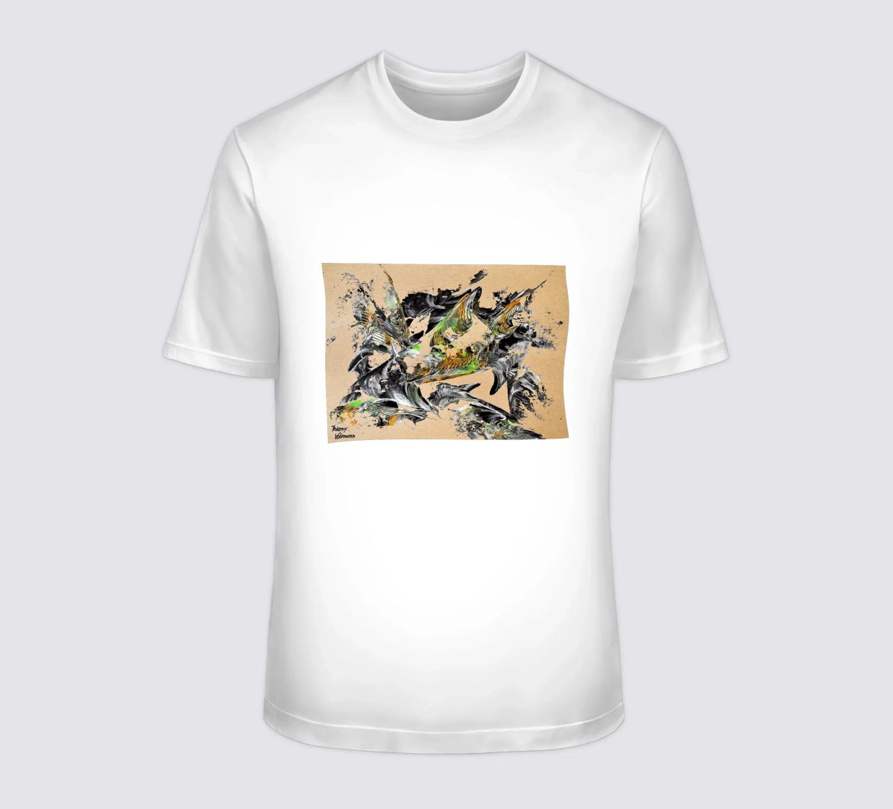 MESSAGE FROM THE HEART 30 t-shirt da Thierry Vobmann Abstract painting