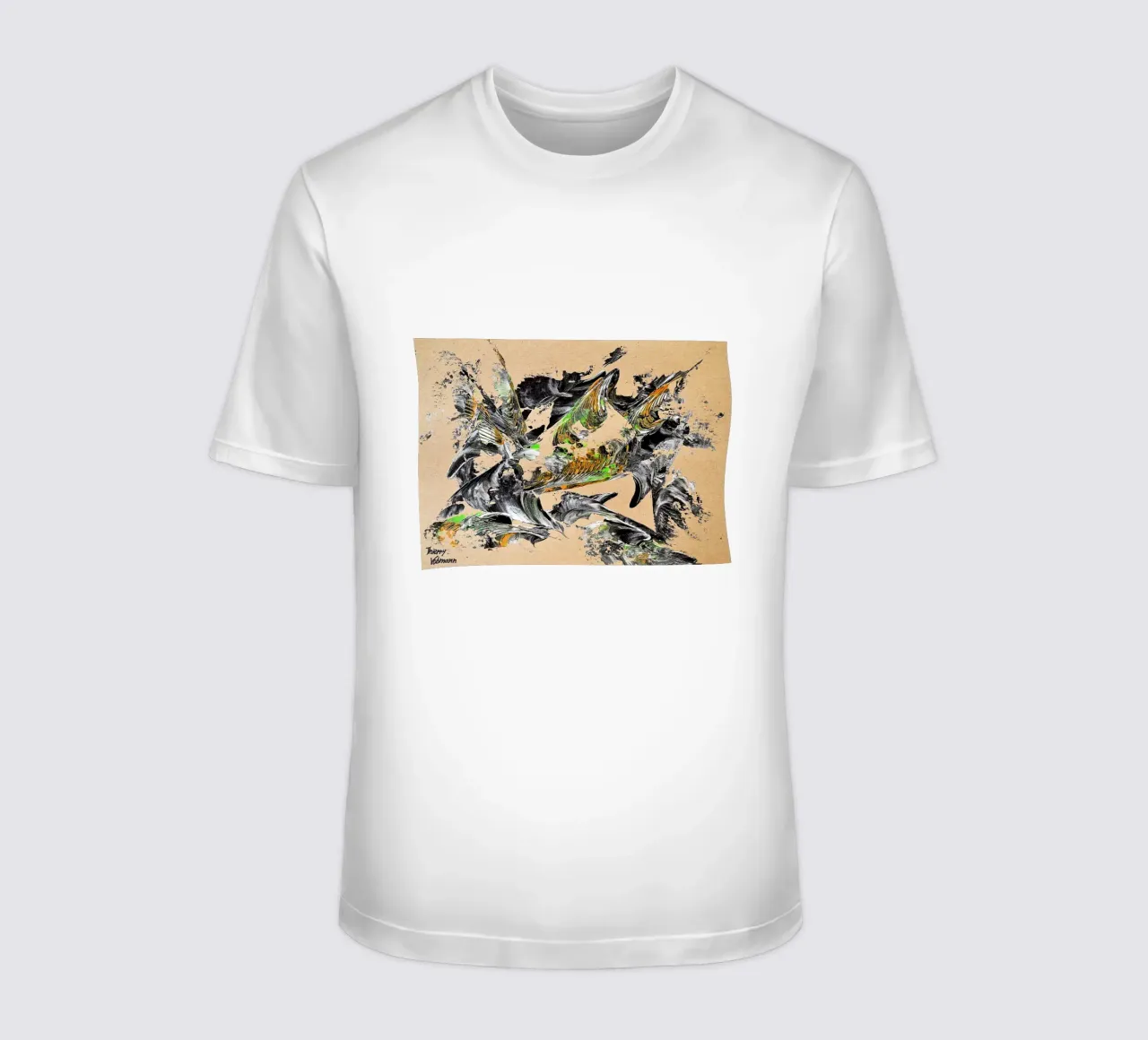 MESSAGE FROM THE HEART 30 t-shirt da Thierry Vobmann Abstract painting