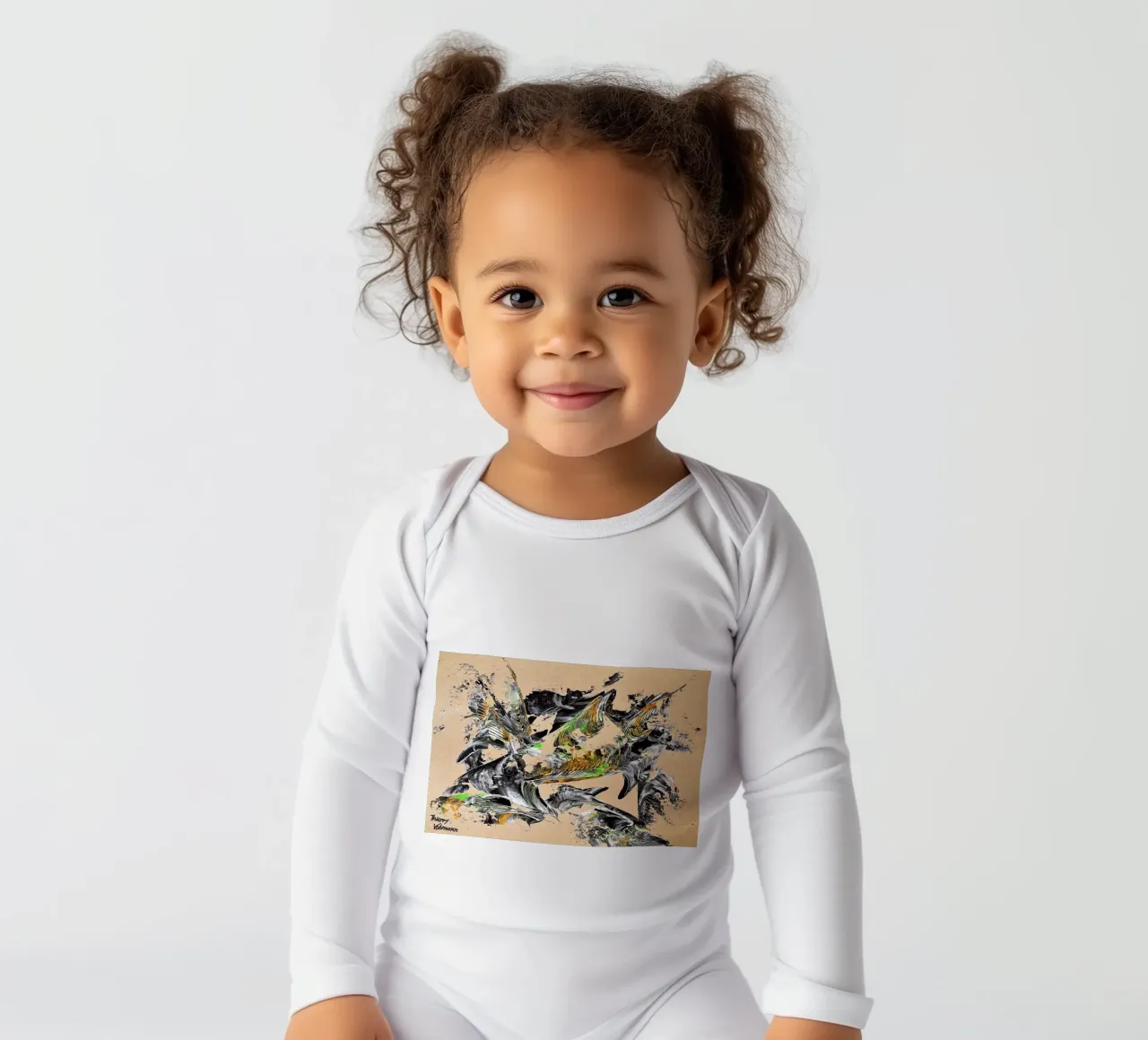 MESSAGE FROM THE HEART 30 body neonato maniche lunghe da Thierry Vobmann Abstract painting