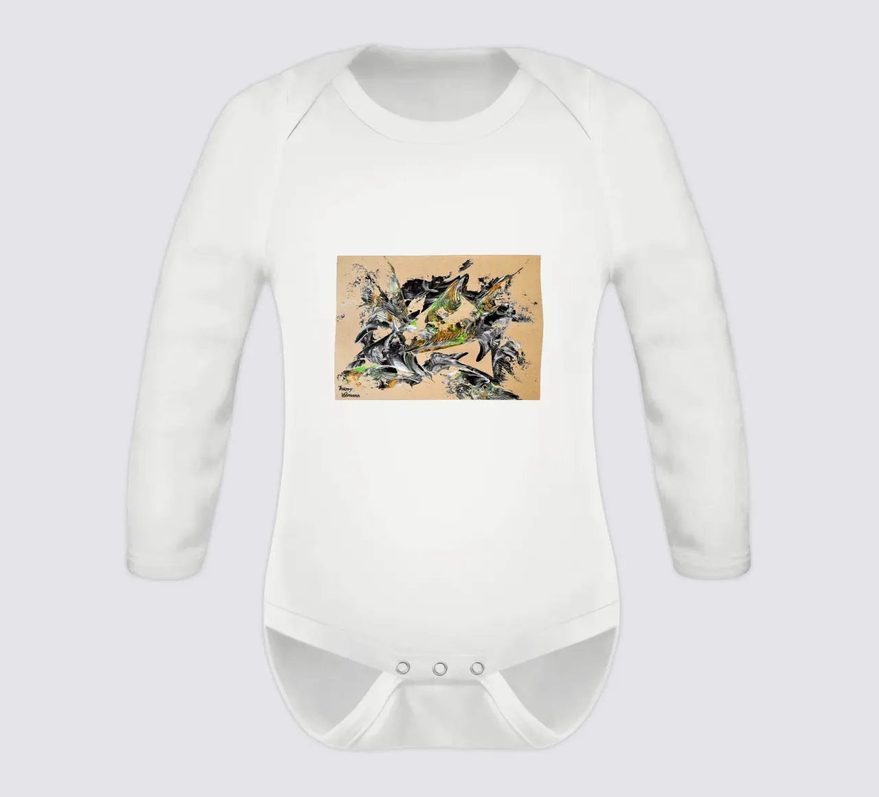 MESSAGE FROM THE HEART 30 body neonato maniche lunghe da Thierry Vobmann Abstract painting