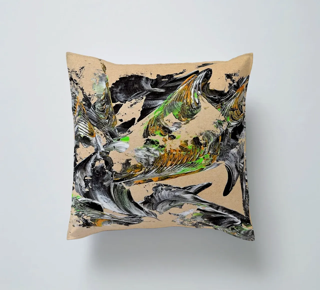 MESSAGE FROM THE HEART 30 cuscino da Thierry Vobmann Abstract painting