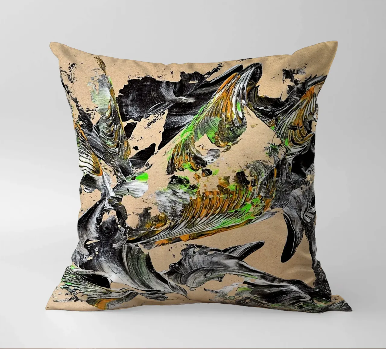 MESSAGE FROM THE HEART 30 cuscino da Thierry Vobmann Abstract painting