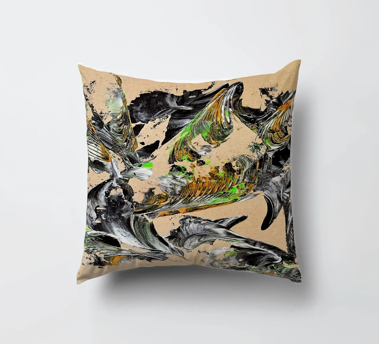 MESSAGE FROM THE HEART 30 cuscino da Thierry Vobmann Abstract painting