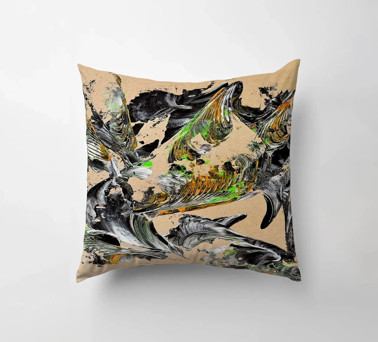 MESSAGE FROM THE HEART 30 cuscino da Thierry Vobmann Abstract painting