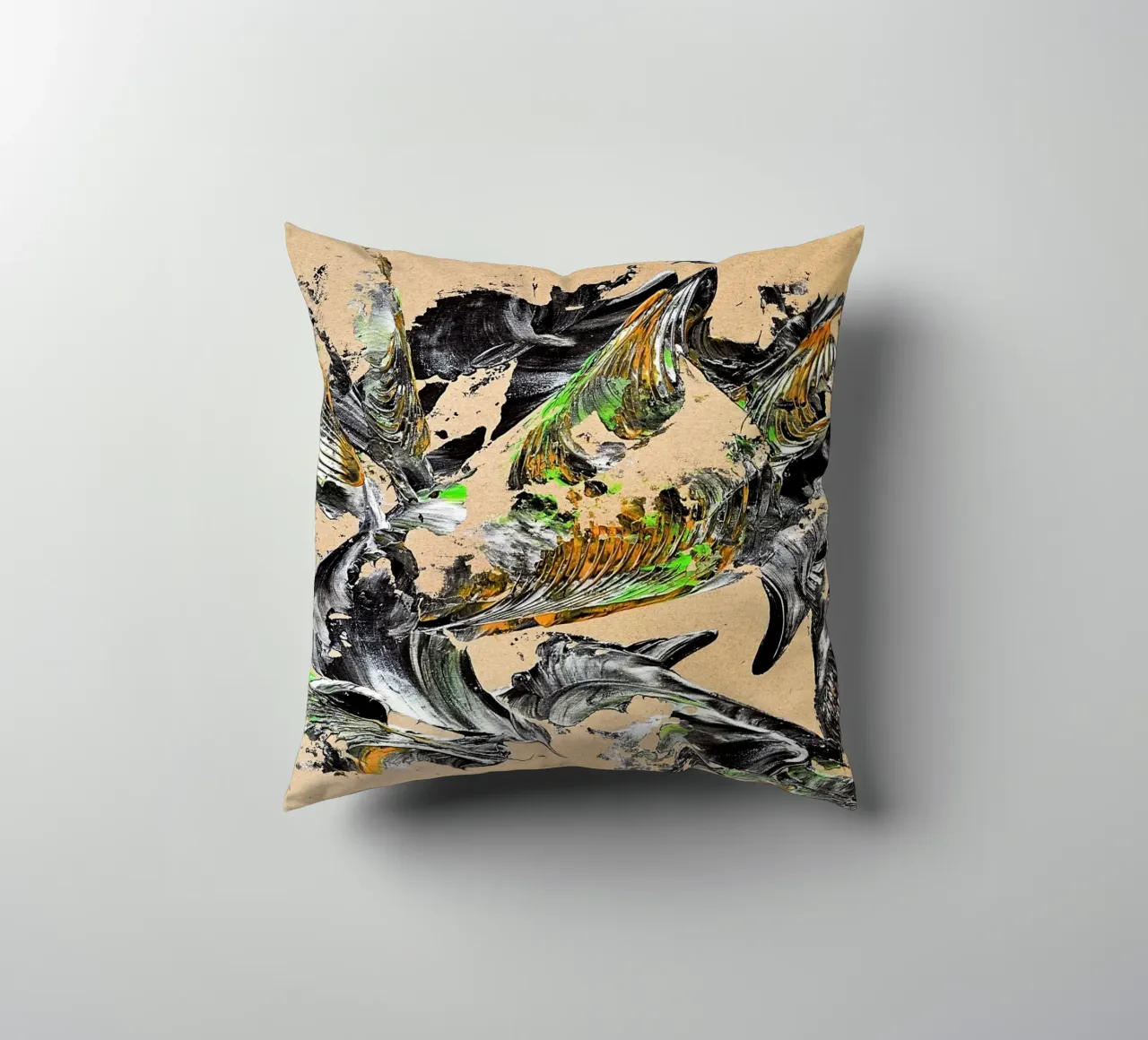 MESSAGE FROM THE HEART 30 cuscino da Thierry Vobmann Abstract painting