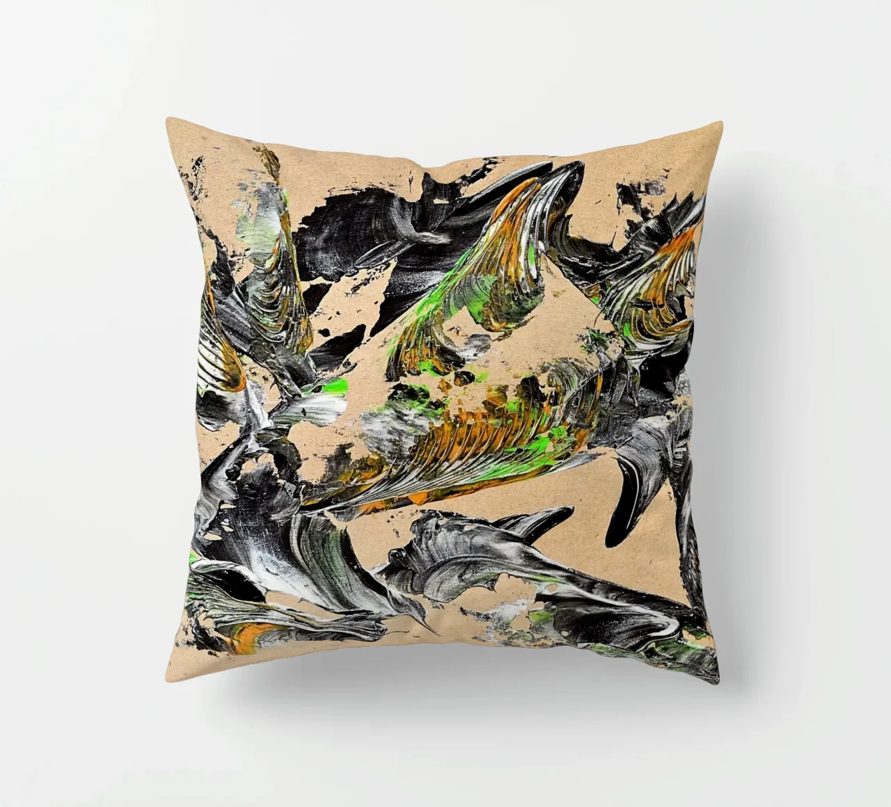 MESSAGE FROM THE HEART 30 cuscino da Thierry Vobmann Abstract painting