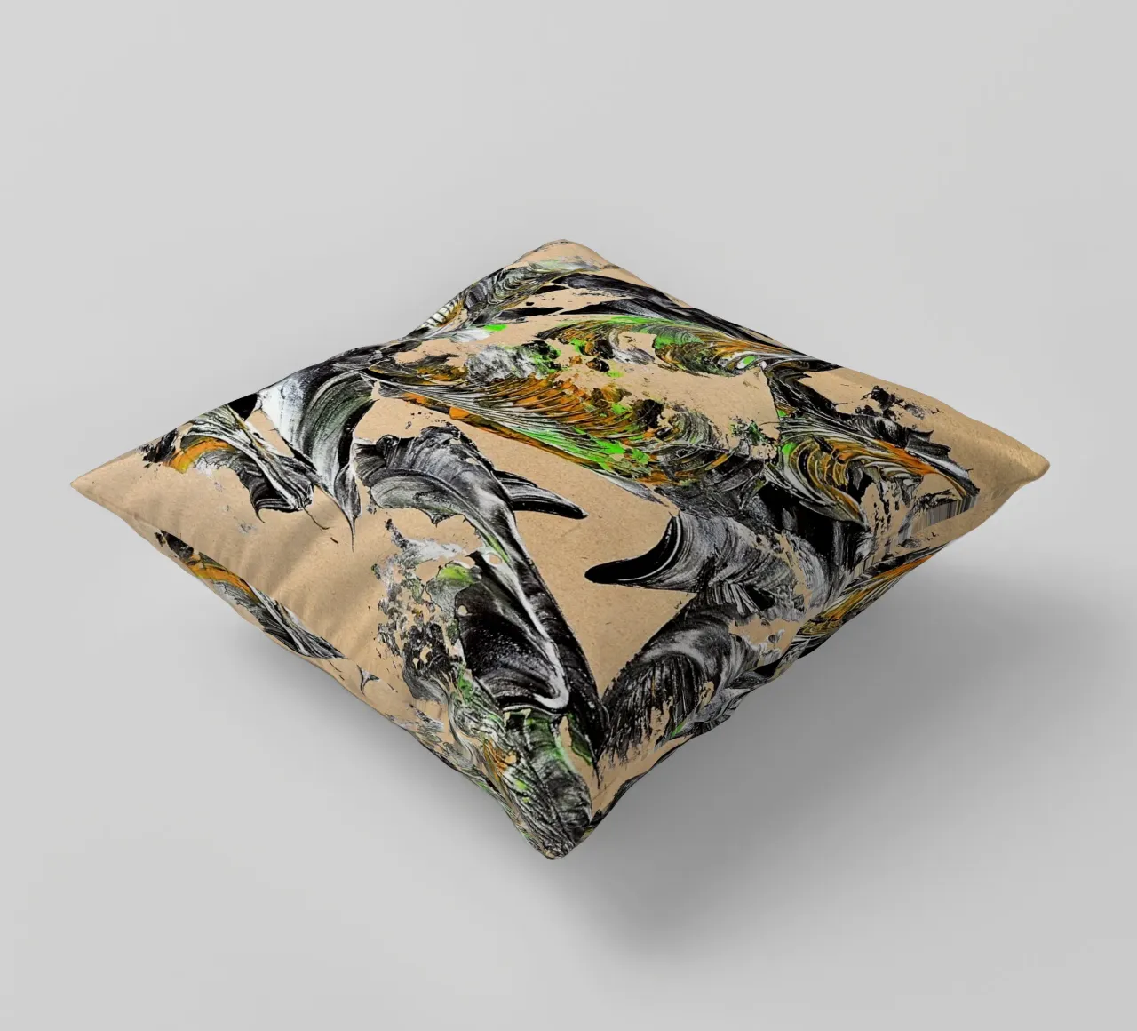 MESSAGE FROM THE HEART 30 cuscino da Thierry Vobmann Abstract painting