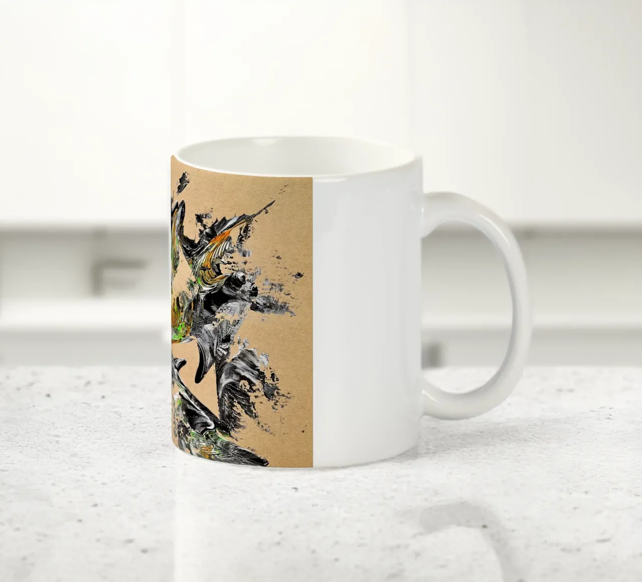 MESSAGE FROM THE HEART 30 mug en céramique de Thierry Vobmann Abstract painting