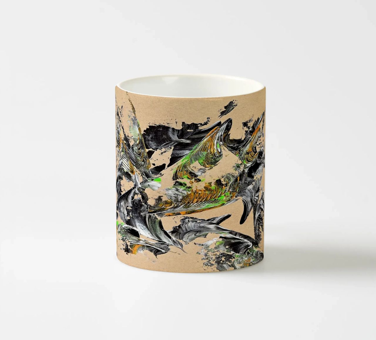 MESSAGE FROM THE HEART 30 tazza in ceramica da Thierry Vobmann Abstract painting