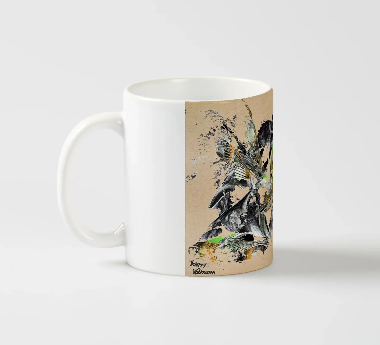 MESSAGE FROM THE HEART 30 mug en céramique de Thierry Vobmann Abstract painting