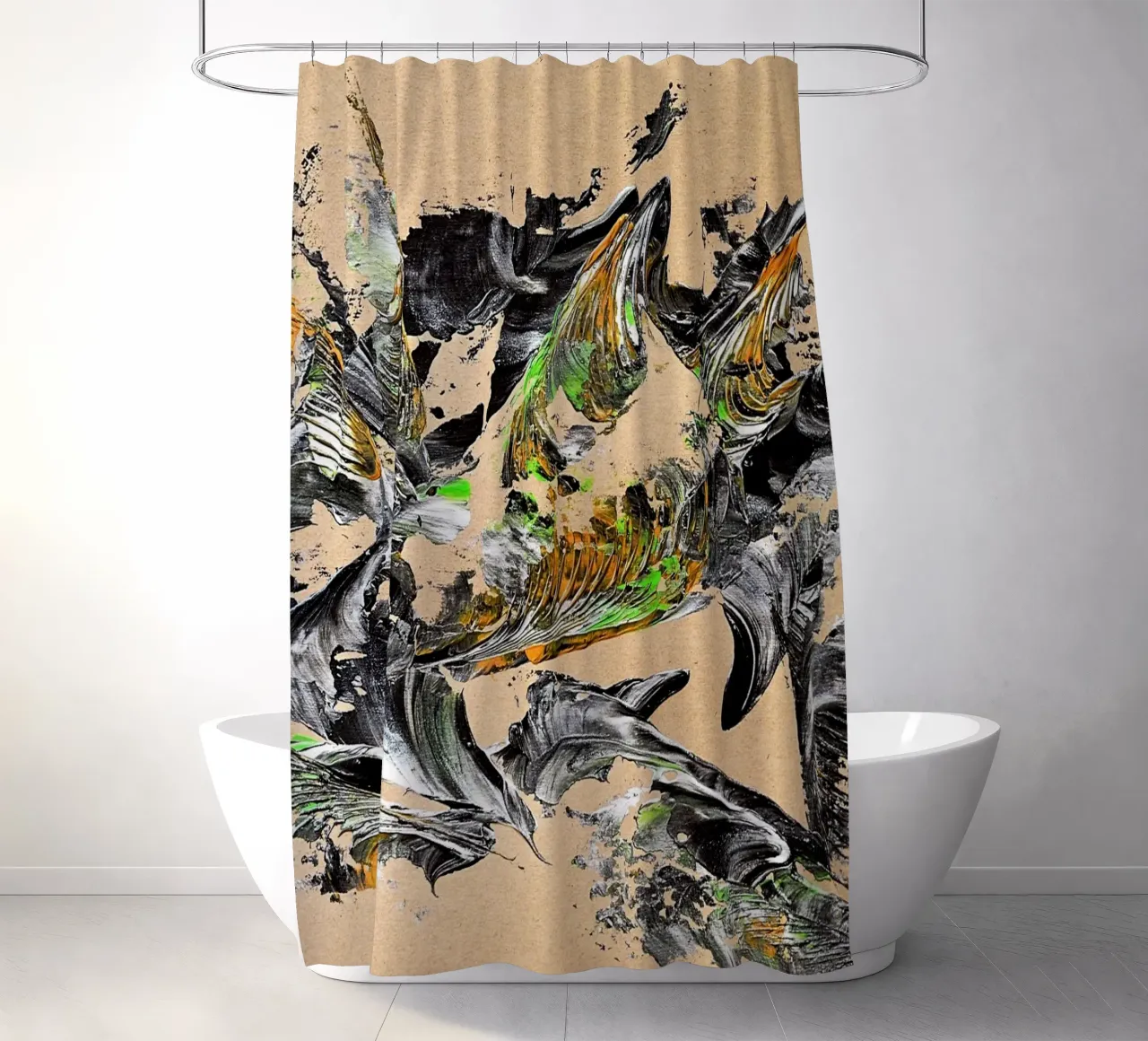 MESSAGE FROM THE HEART 30 tenda da doccia da Thierry Vobmann Abstract painting