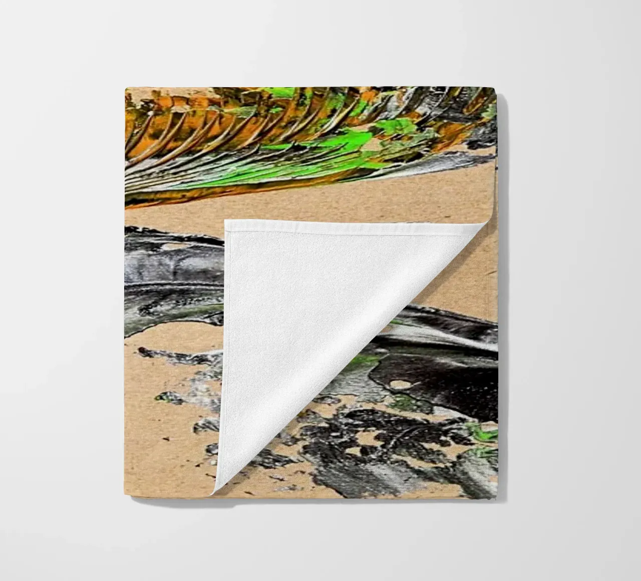 MESSAGE FROM THE HEART 30 beach towel by Thierry Vobmann Abstract painting