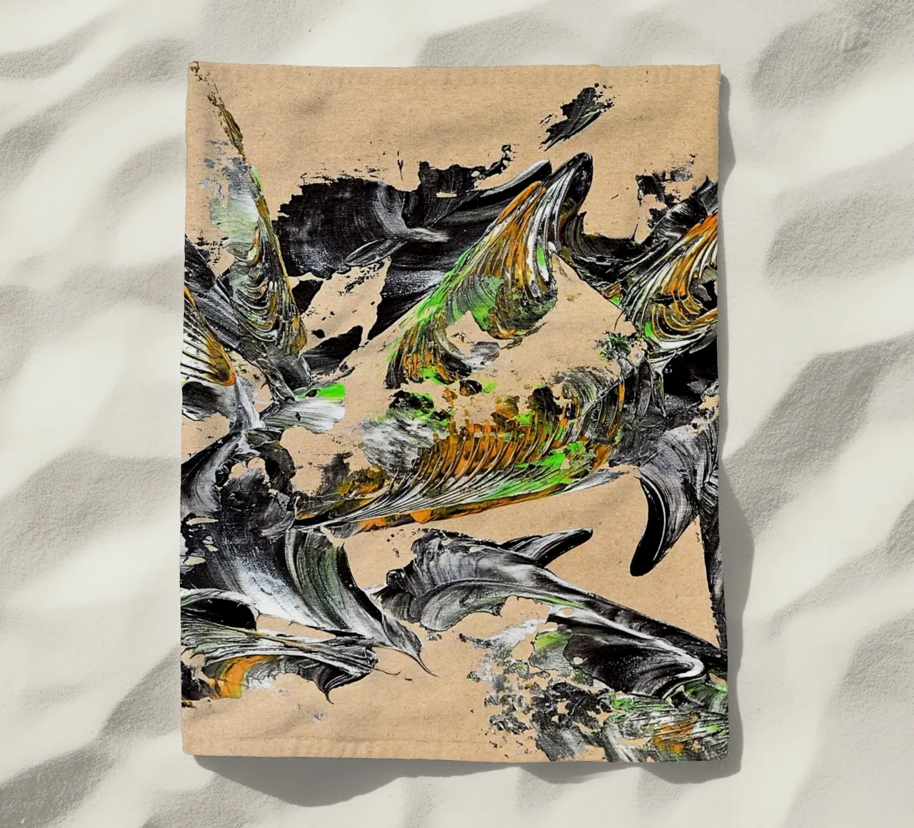 MESSAGE FROM THE HEART 30 Strandtuch von Thierry Vobmann Abstract painting