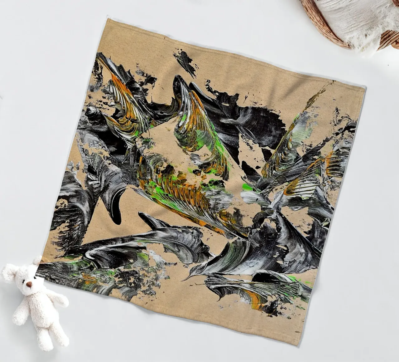 MESSAGE FROM THE HEART 30 coperta in pile da Thierry Vobmann Abstract painting