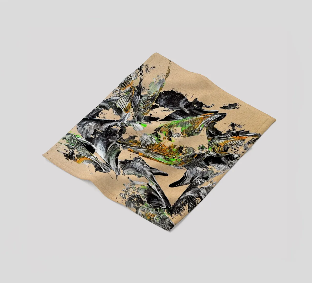 MESSAGE FROM THE HEART 30 coperta in pile da Thierry Vobmann Abstract painting