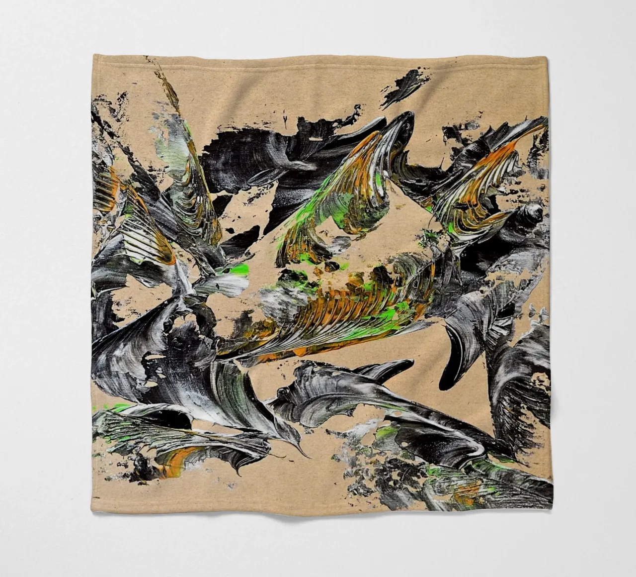 MESSAGE FROM THE HEART 30 coperta in pile da Thierry Vobmann Abstract painting