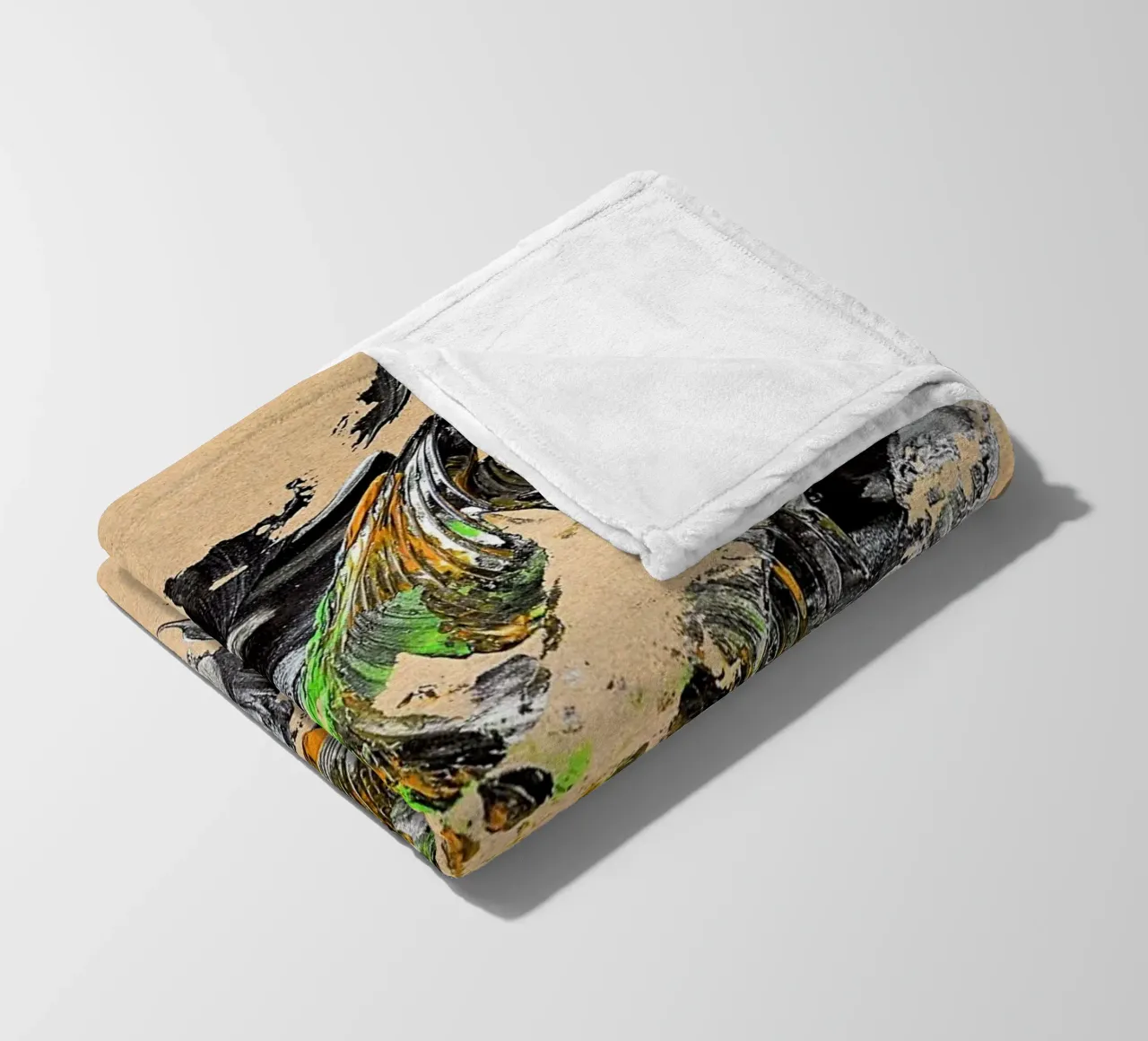 MESSAGE FROM THE HEART 30 coperta in pile da Thierry Vobmann Abstract painting