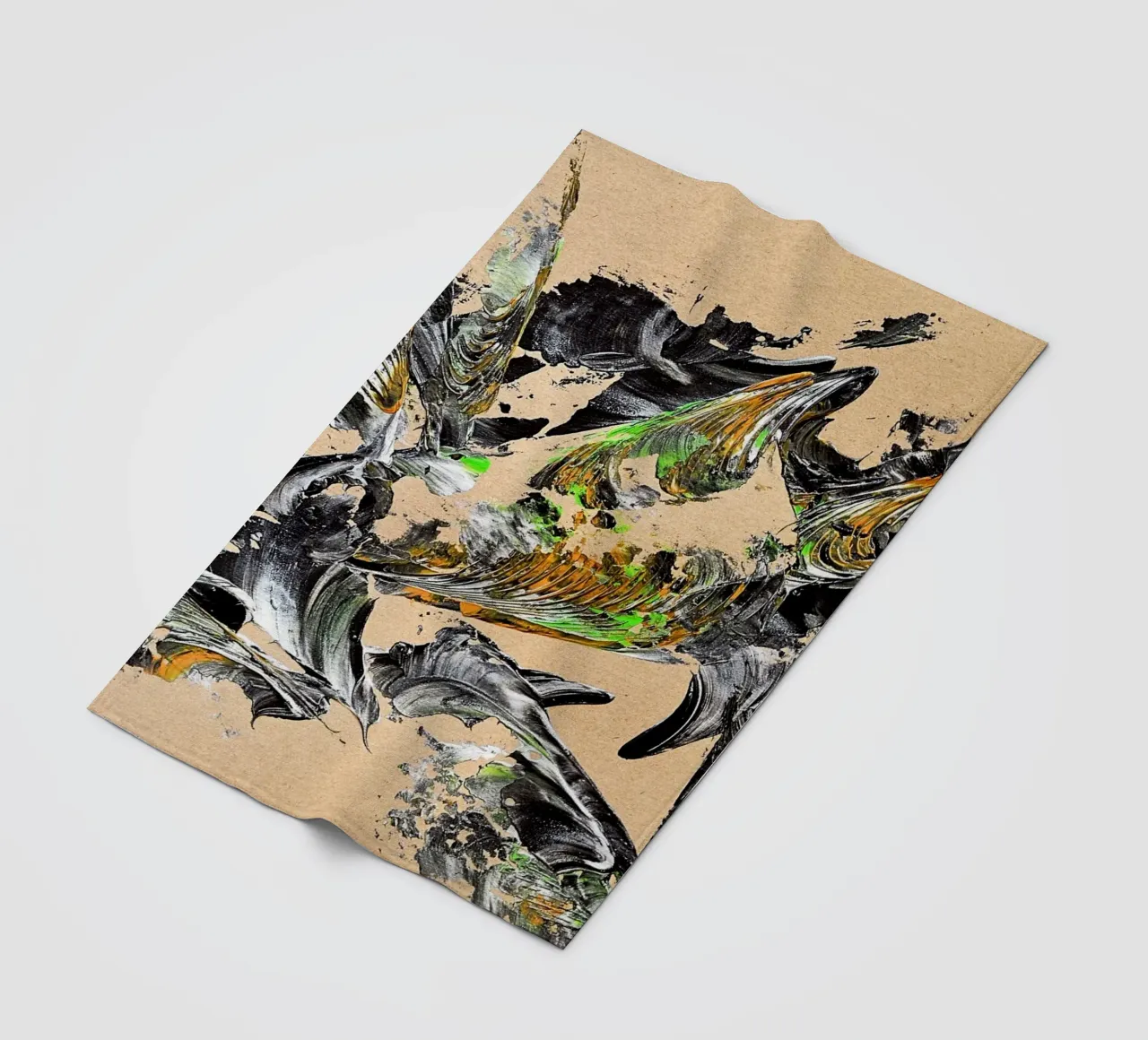 MESSAGE FROM THE HEART 30 coperta in pile da Thierry Vobmann Abstract painting