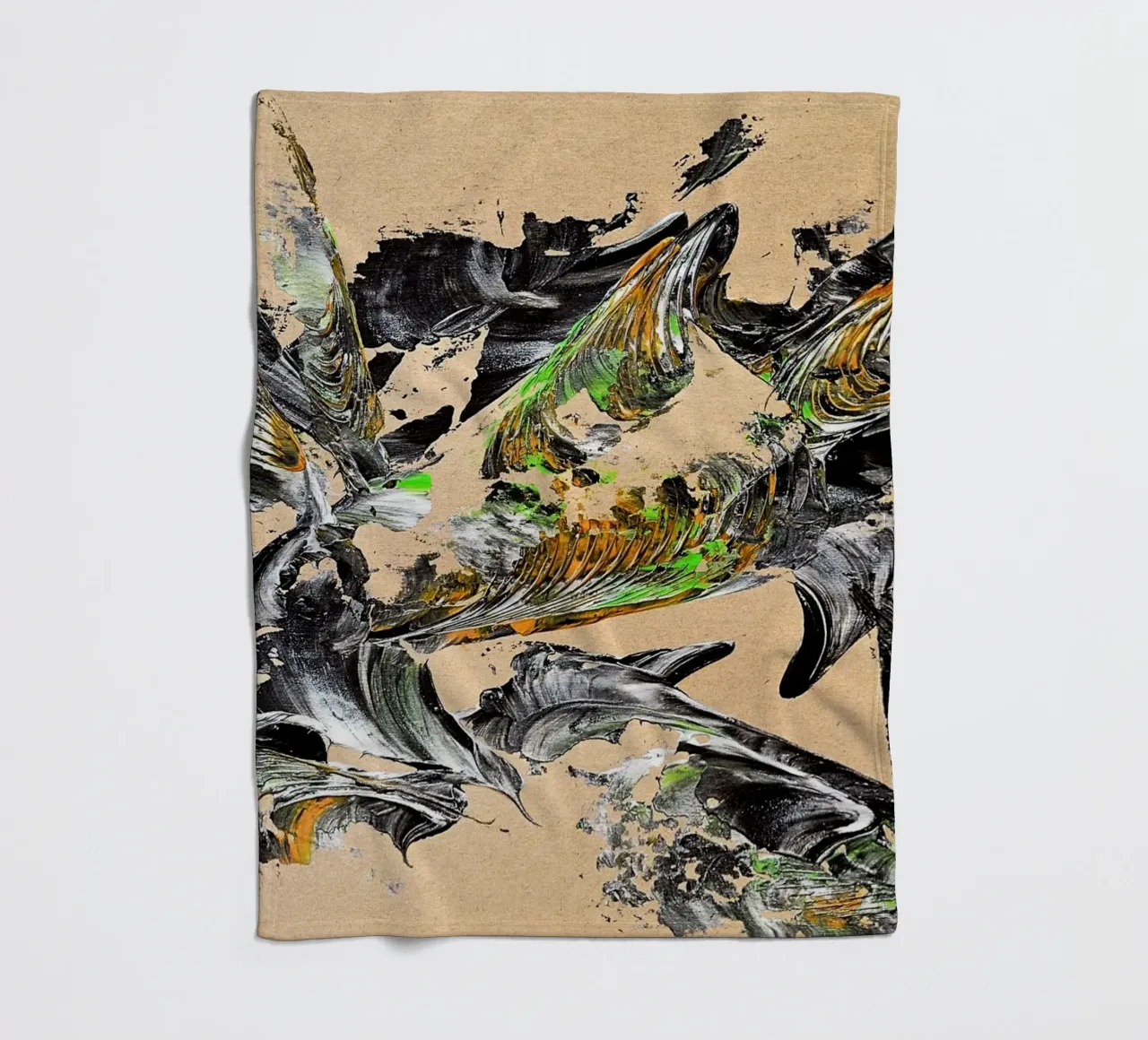 MESSAGE FROM THE HEART 30 coperta in pile da Thierry Vobmann Abstract painting