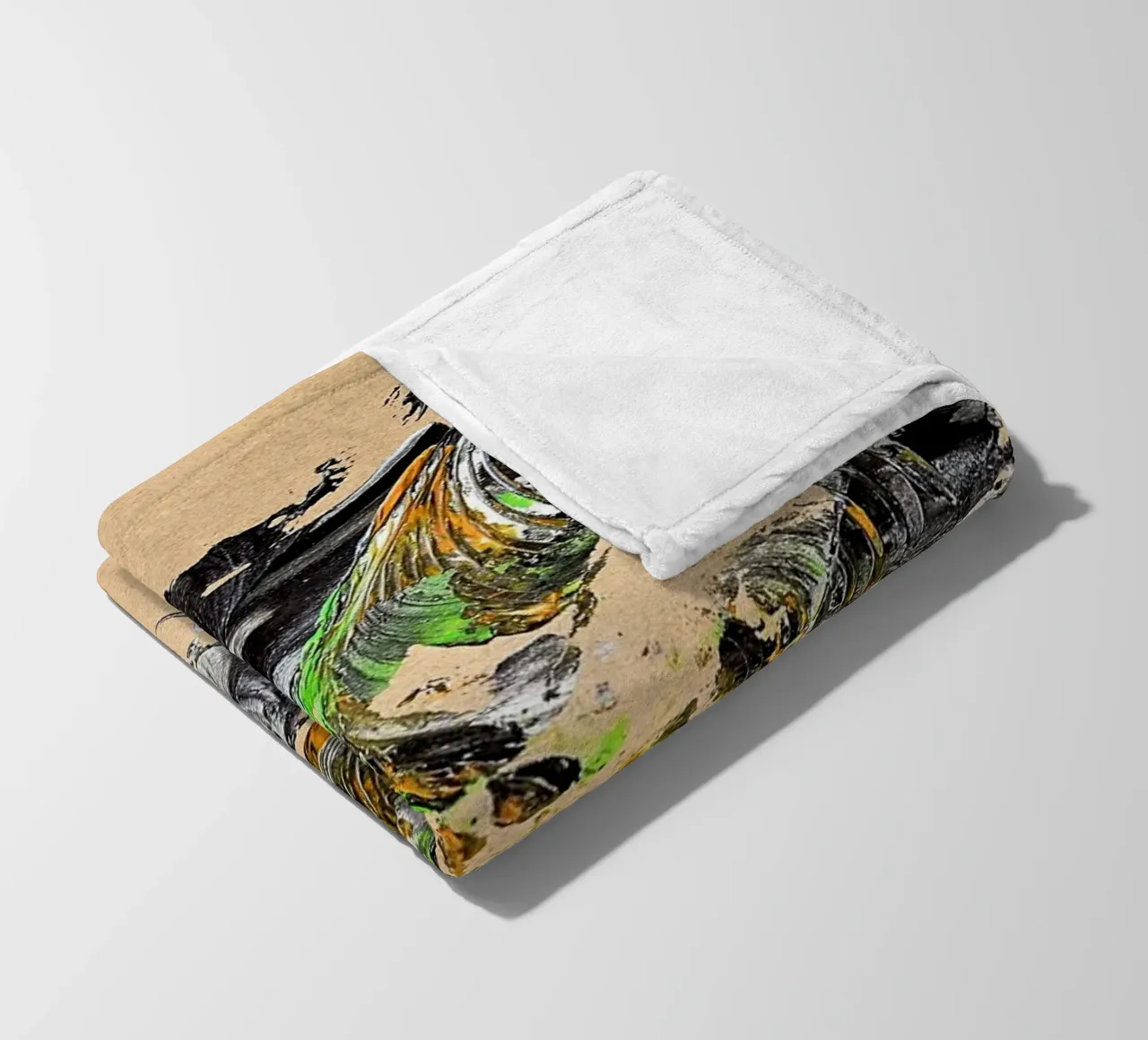 MESSAGE FROM THE HEART 30 coperta in pile da Thierry Vobmann Abstract painting