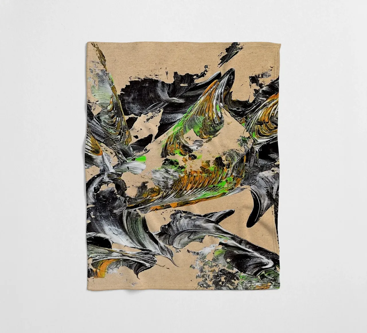 MESSAGE FROM THE HEART 30 coperta in pile da Thierry Vobmann Abstract painting