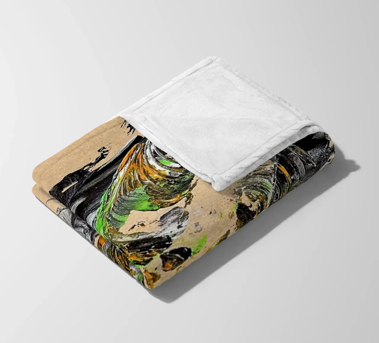 MESSAGE FROM THE HEART 30 coperta in pile da Thierry Vobmann Abstract painting