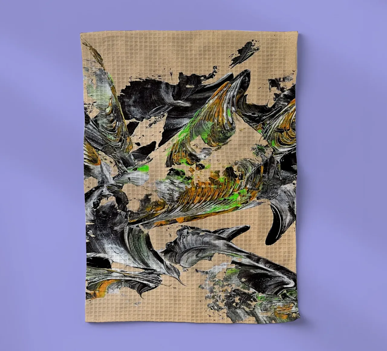 MESSAGE FROM THE HEART 30 paño de cocina de Thierry Vobmann Abstract painting