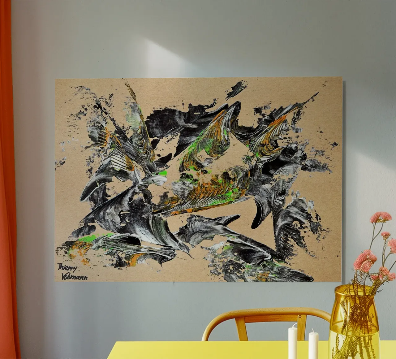 MESSAGE FROM THE HEART 30 alluminio dibond da Thierry Vobmann Abstract painting