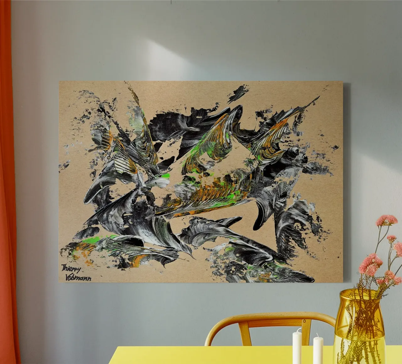 MESSAGE FROM THE HEART 30 canvas van Thierry Vobmann Abstract painting