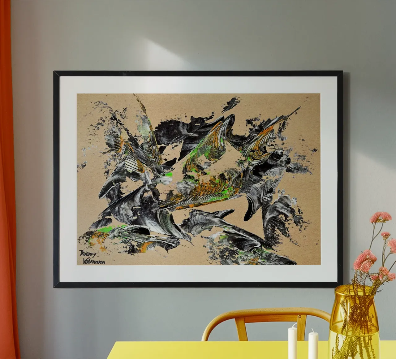 MESSAGE FROM THE HEART 30 carta hahnemühle da Thierry Vobmann Abstract painting