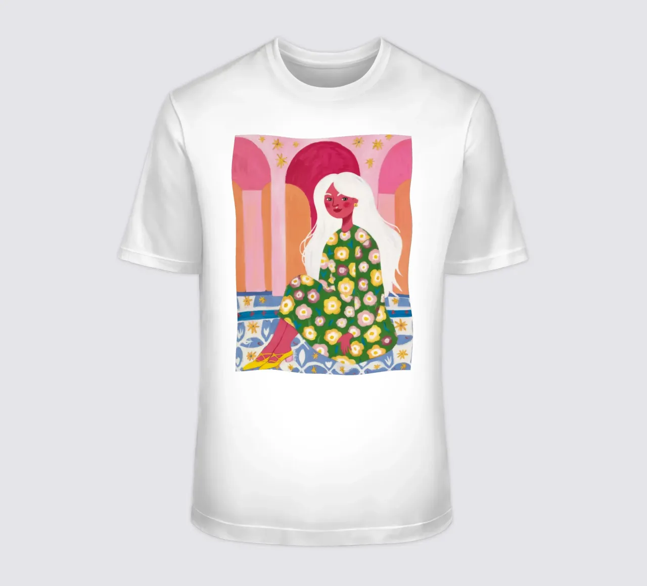 Paesaggio onirico floreale t-shirt da Ivory Frame