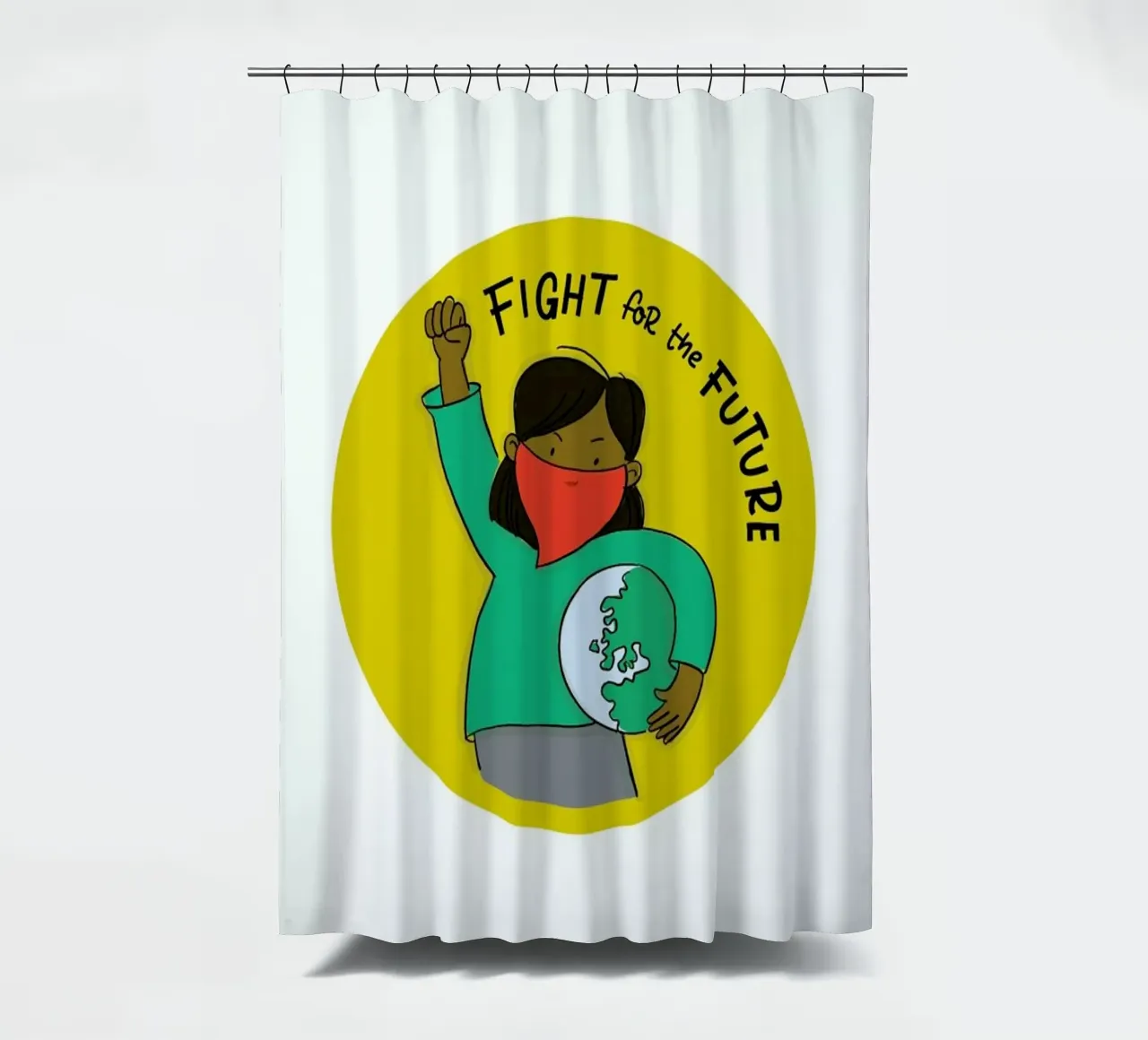 Fight For Future 2 tenda da doccia da Geborgen Wachsen x JUNIQE