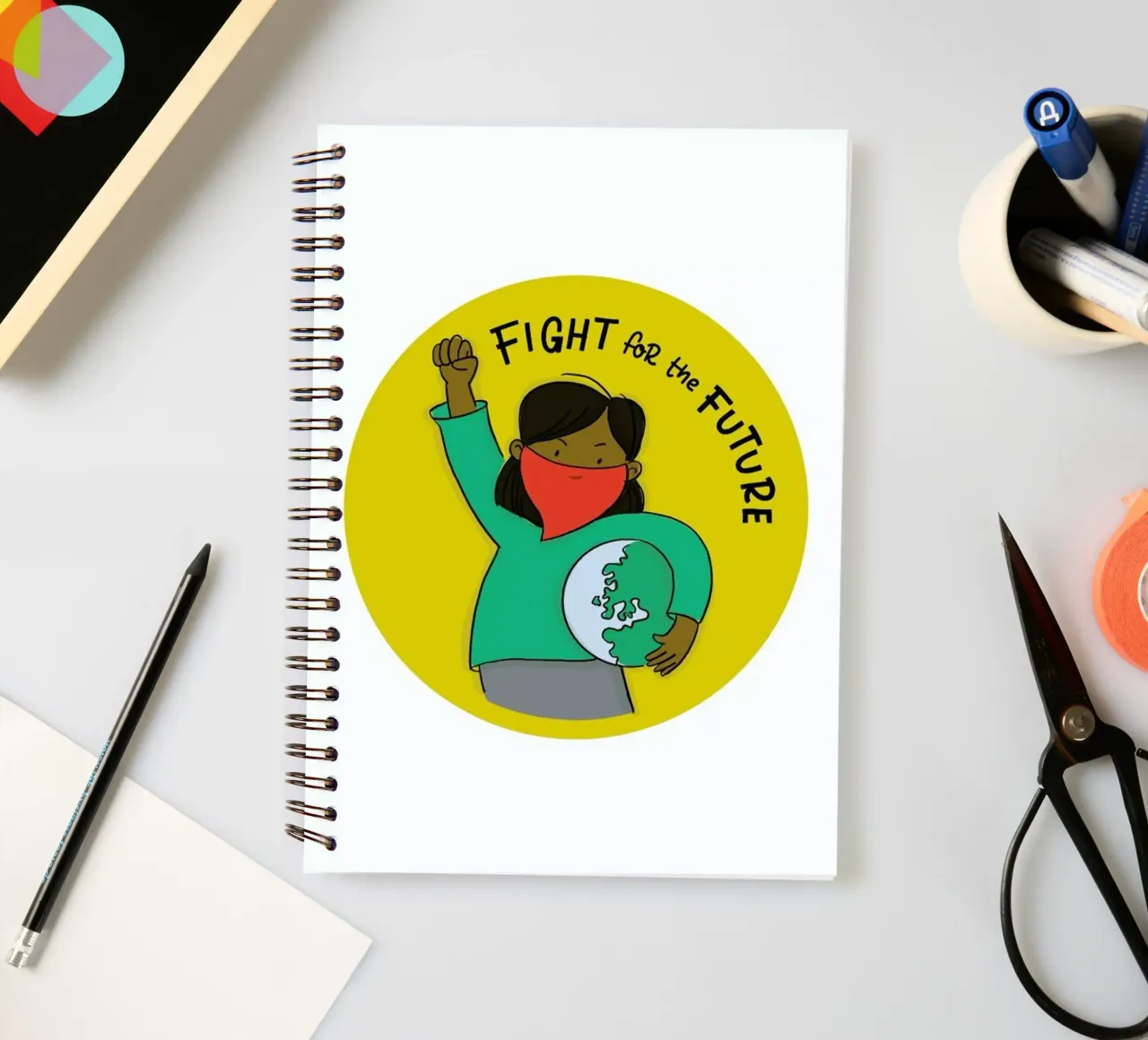 Fight For Future 2 spiral notebook by Geborgen Wachsen x JUNIQE