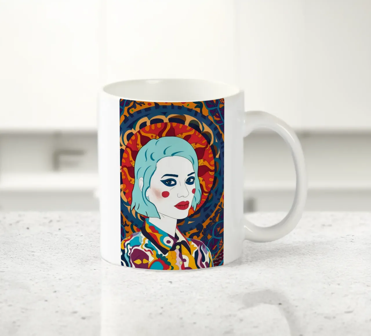 Ritratto caleidoscopico tazza in ceramica da Ivory Frame