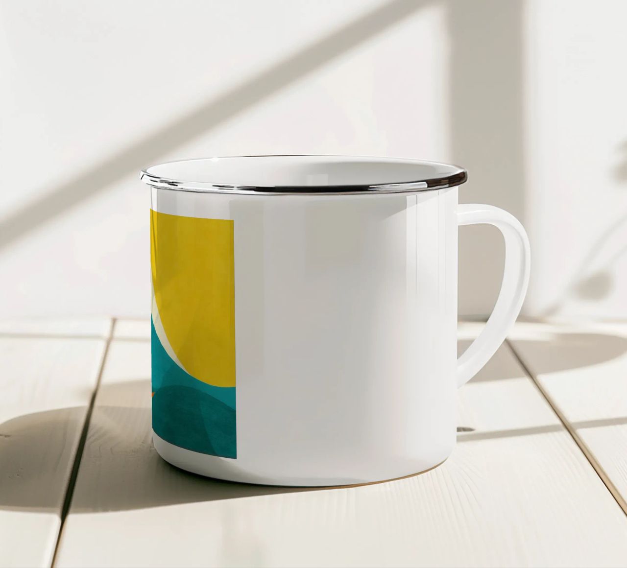 Monte Fuji - Lo splendore del sole rosso tazza in smalto da Affiches Soleil & Déco Lumineuse – Sunny