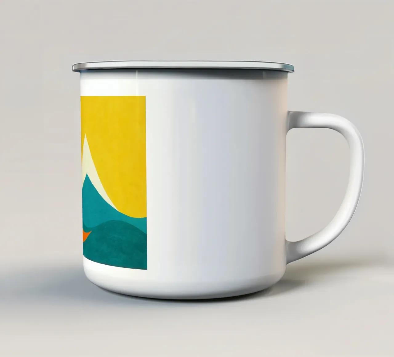 Monte Fuji - Lo splendore del sole rosso tazza in smalto da Affiches Soleil & Déco Lumineuse – Sunny