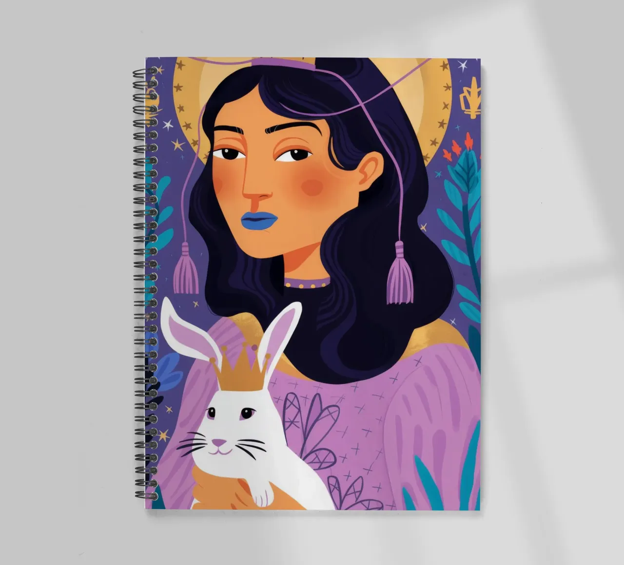 Mystical Rabbit spiral notebook by Ivory Frame