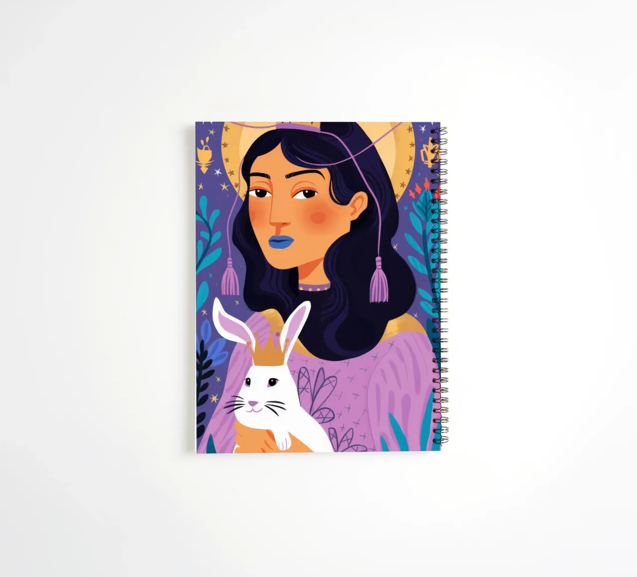 Mystical Rabbit spiral notebook by Ivory Frame