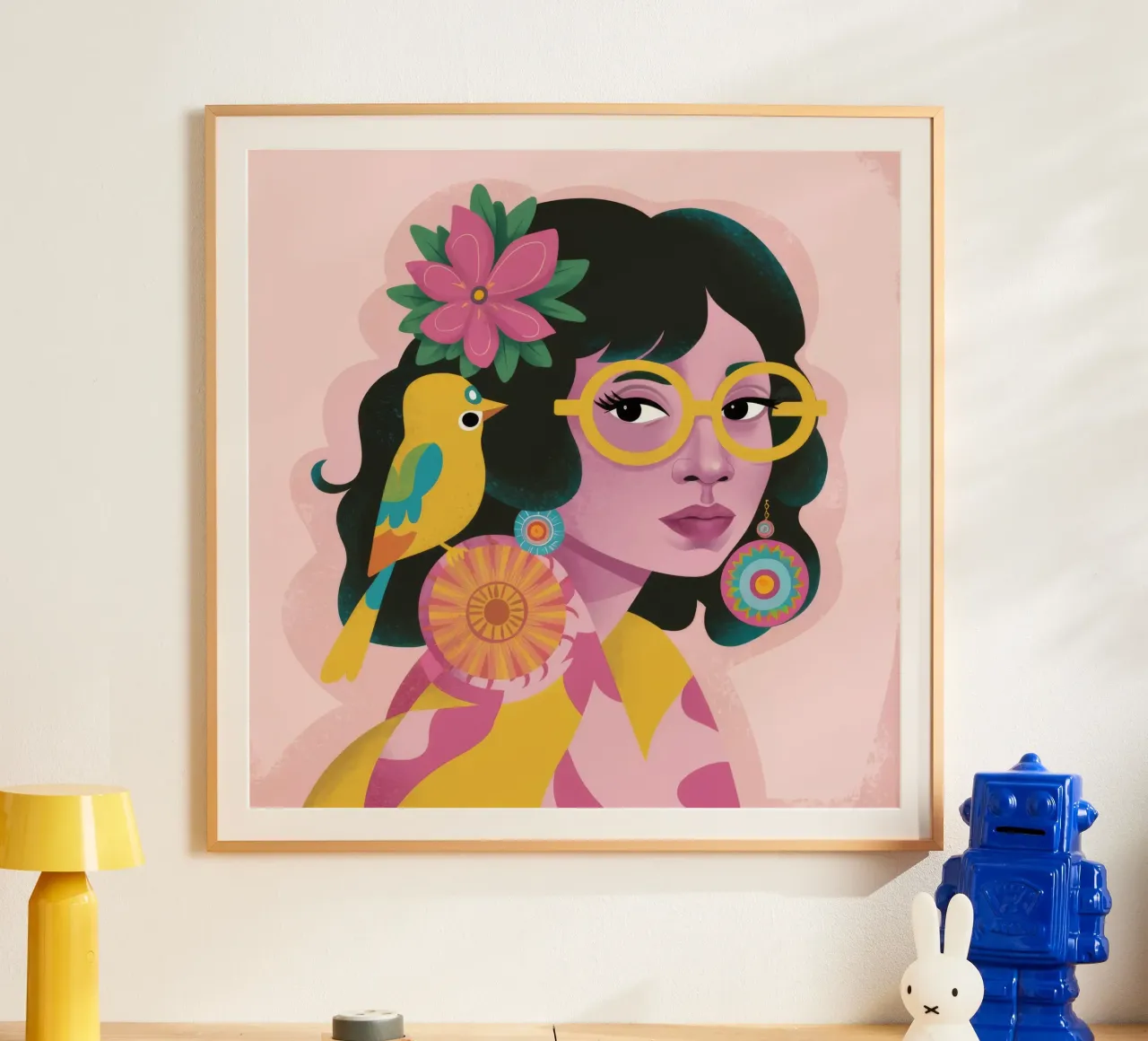 Armonia tropicale poster con telaio in alluminio da Ivory Frame