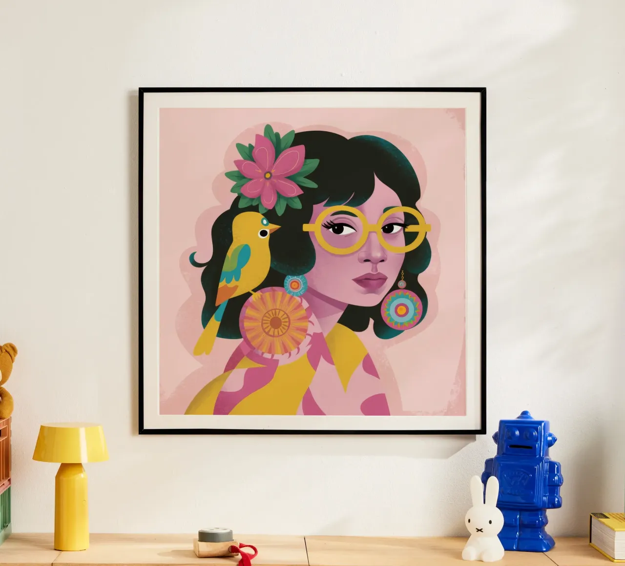 Armonia tropicale poster con telaio in alluminio da Ivory Frame