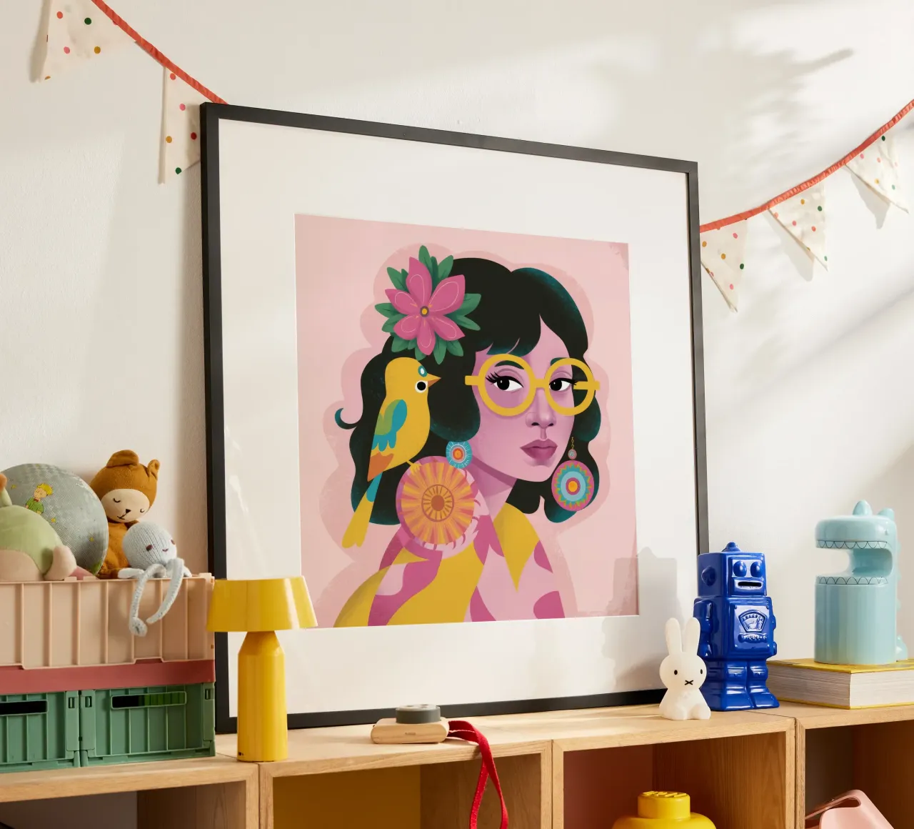 Armonia tropicale poster con telaio in alluminio da Ivory Frame