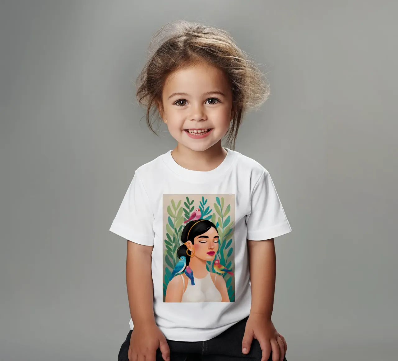 Gelassene Vögel Kinder T-Shirt von Ivory Frame