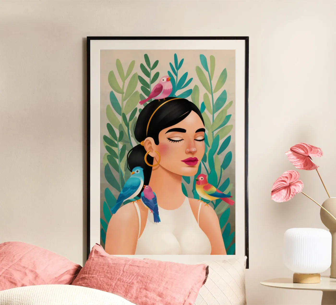 Uccelli sereni poster da Ivory Frame