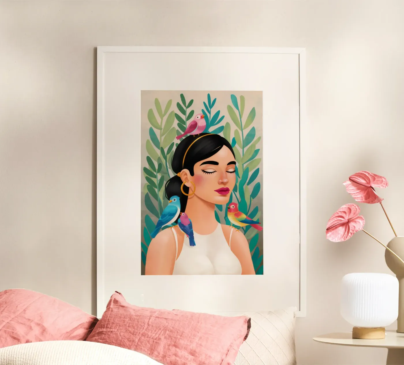 Uccelli sereni poster da Ivory Frame