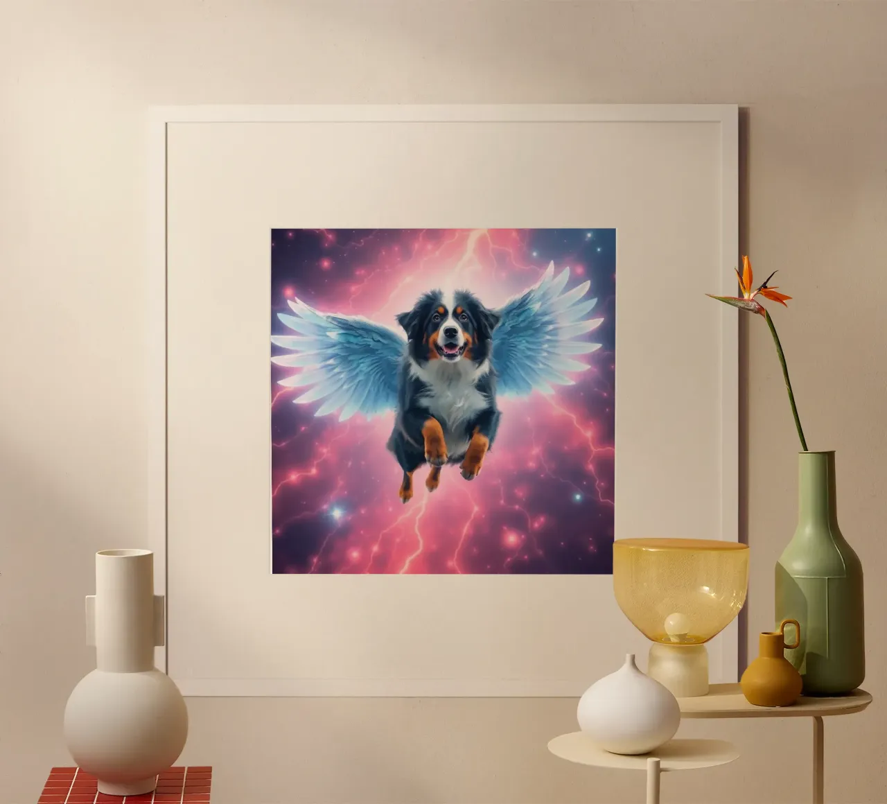 Un angelo del cielo #54 poster con telaio in legno da Yumis.Beargang.and.Me