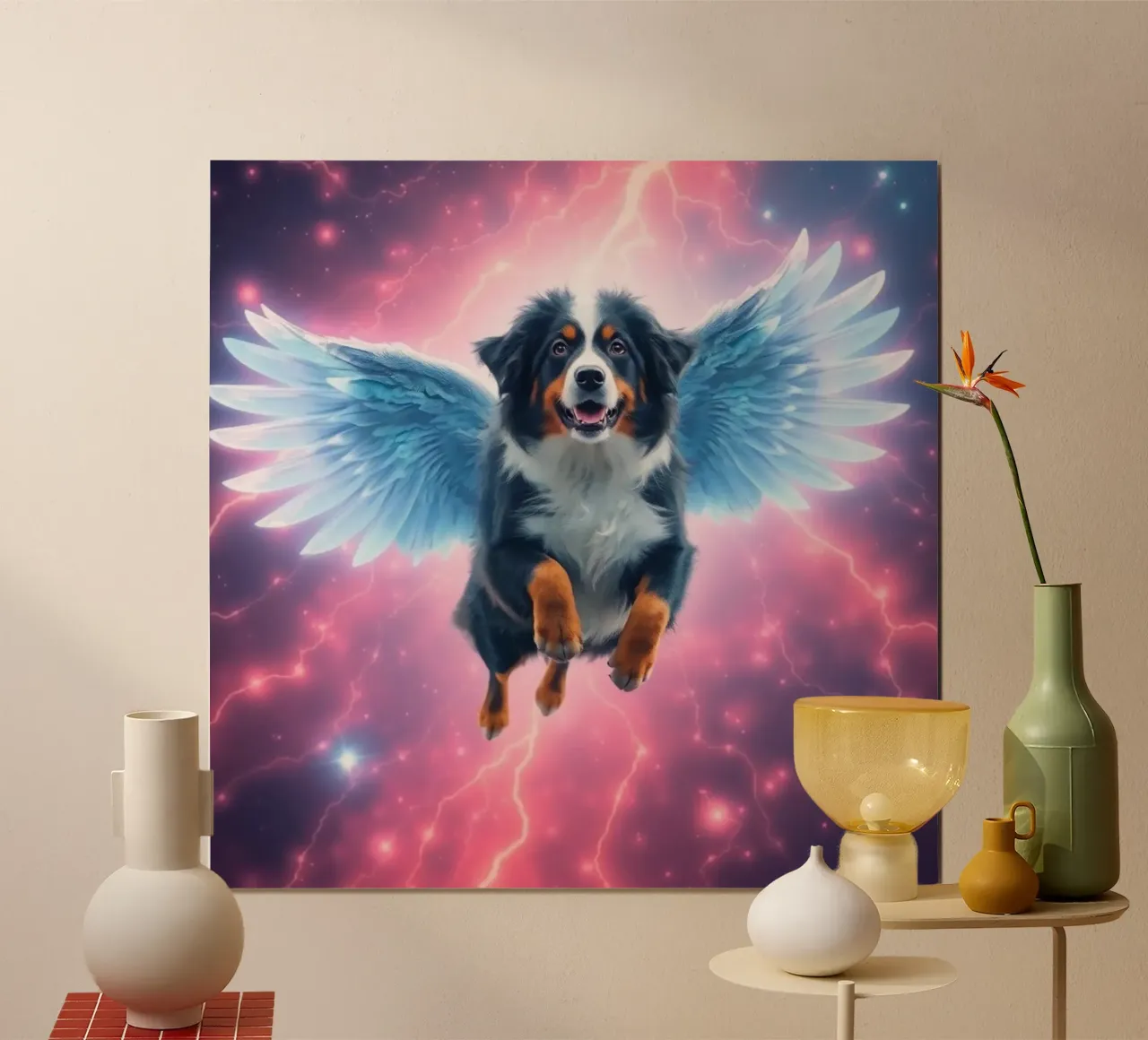 Un angelo del cielo #54 poster con telaio in legno da Yumis.Beargang.and.Me