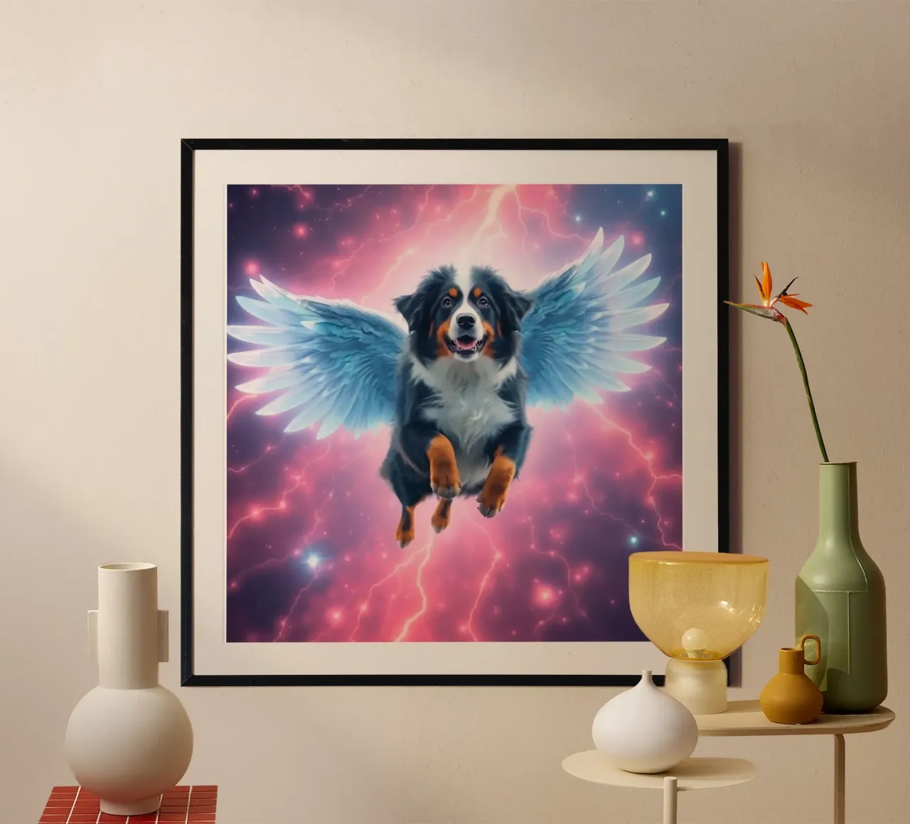 Un angelo del cielo #54 poster con telaio in legno da Yumis.Beargang.and.Me