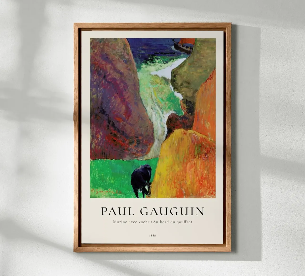 Gauguin - Marine avec vache (Au bord du gouffre) tela con Cornice a cassetta da ARTOTHEK