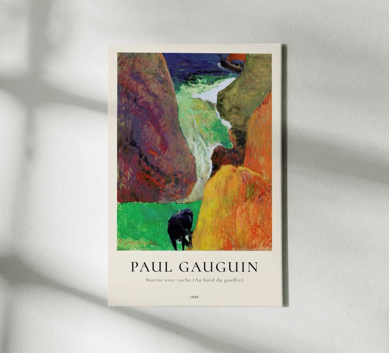 Gauguin - Marine avec vache (Au bord du gouffre) tela con Cornice a cassetta da ARTOTHEK