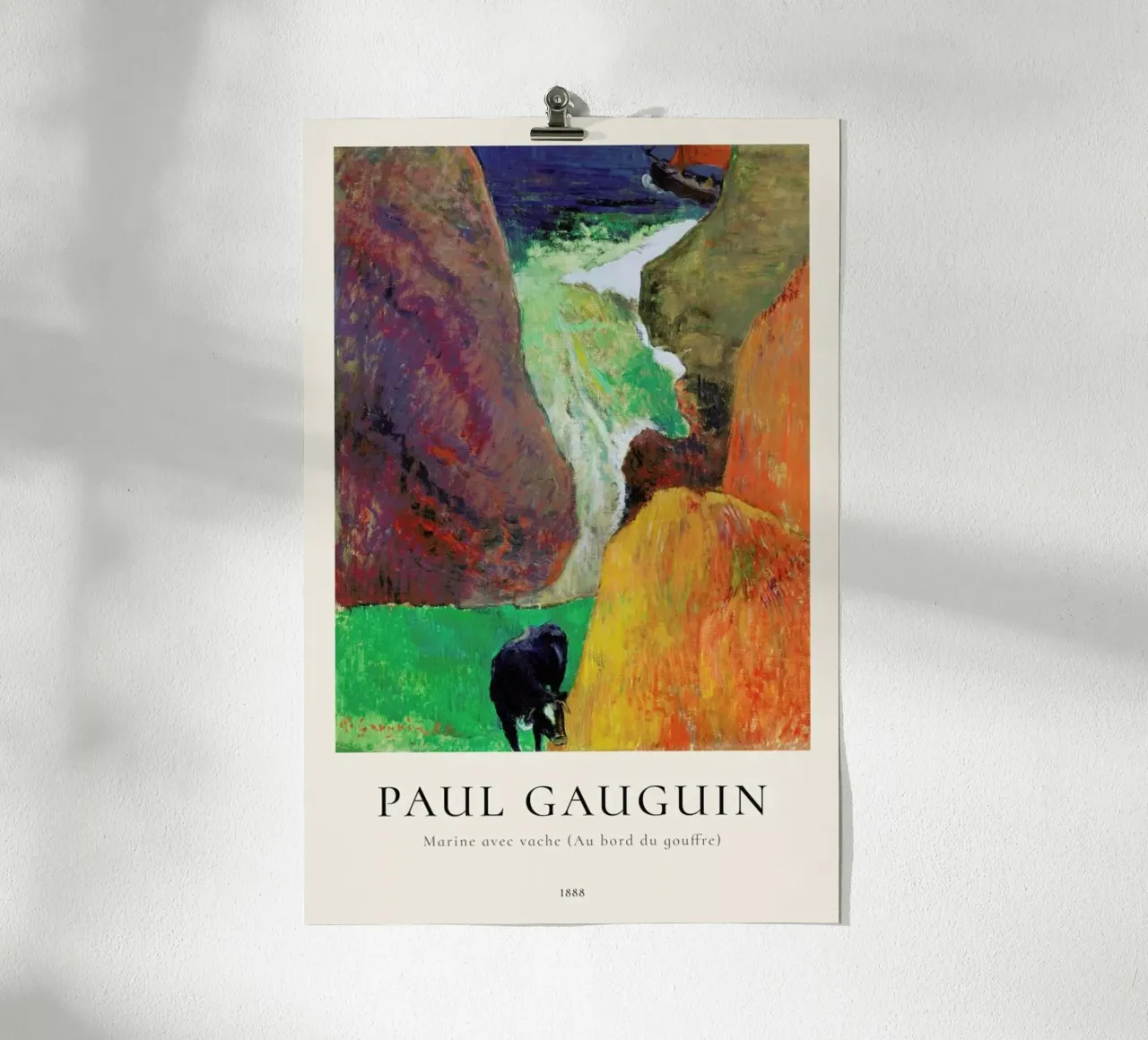 Gauguin - Marine avec vache (Au bord du gouffre) poster da ARTOTHEK